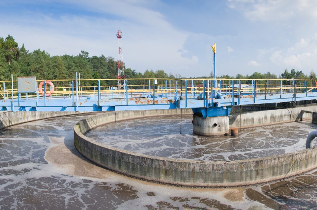 The Solid Contact Clarifier Tank type Sludge Recirculation process in Water Treatment plant. Rewal. Poland